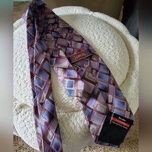 Vintage J. Garcia Purple Geometric Men's Tie Excellent Condition